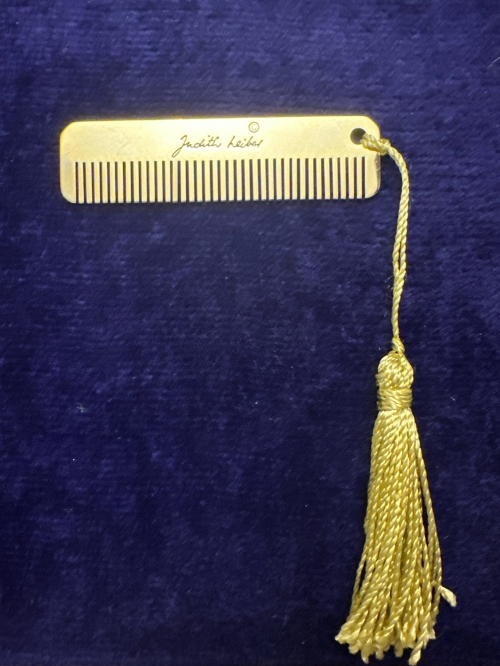 Vintage Judith Leiber Gold Pocket Comb with Gold Silk Tassel Replacement